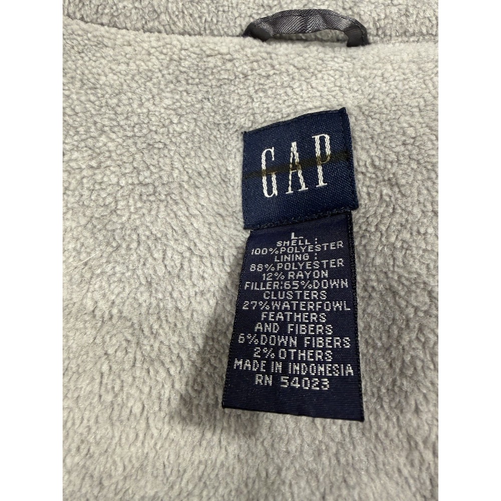Gap Kids Gray Vintage Down Vest Fleece Lined Size Large Adult Small - Picture 5 of 7